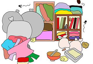 ゴミ屋敷になる原因と片付け方法のイメージ